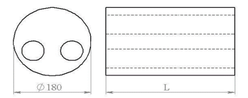 Глушитель круглый 180  мм длина 630 мм U18H63052 прямоточный
